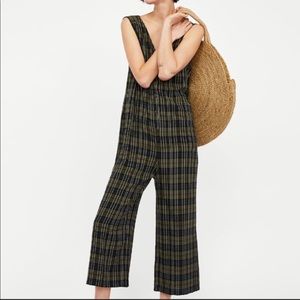 Zara Button down Checked Jumpsuit - S